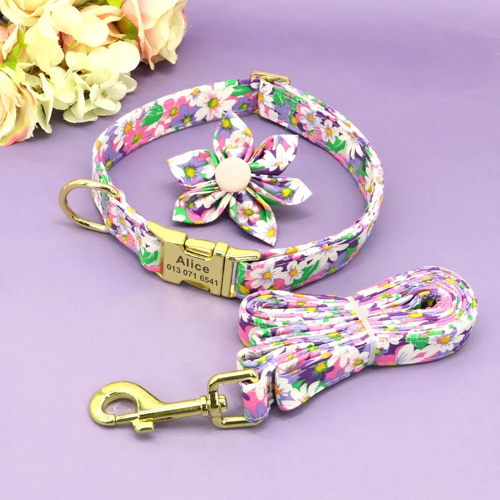 DIVA Pet - "Bella" Nylon Print Pet Collar And Leash