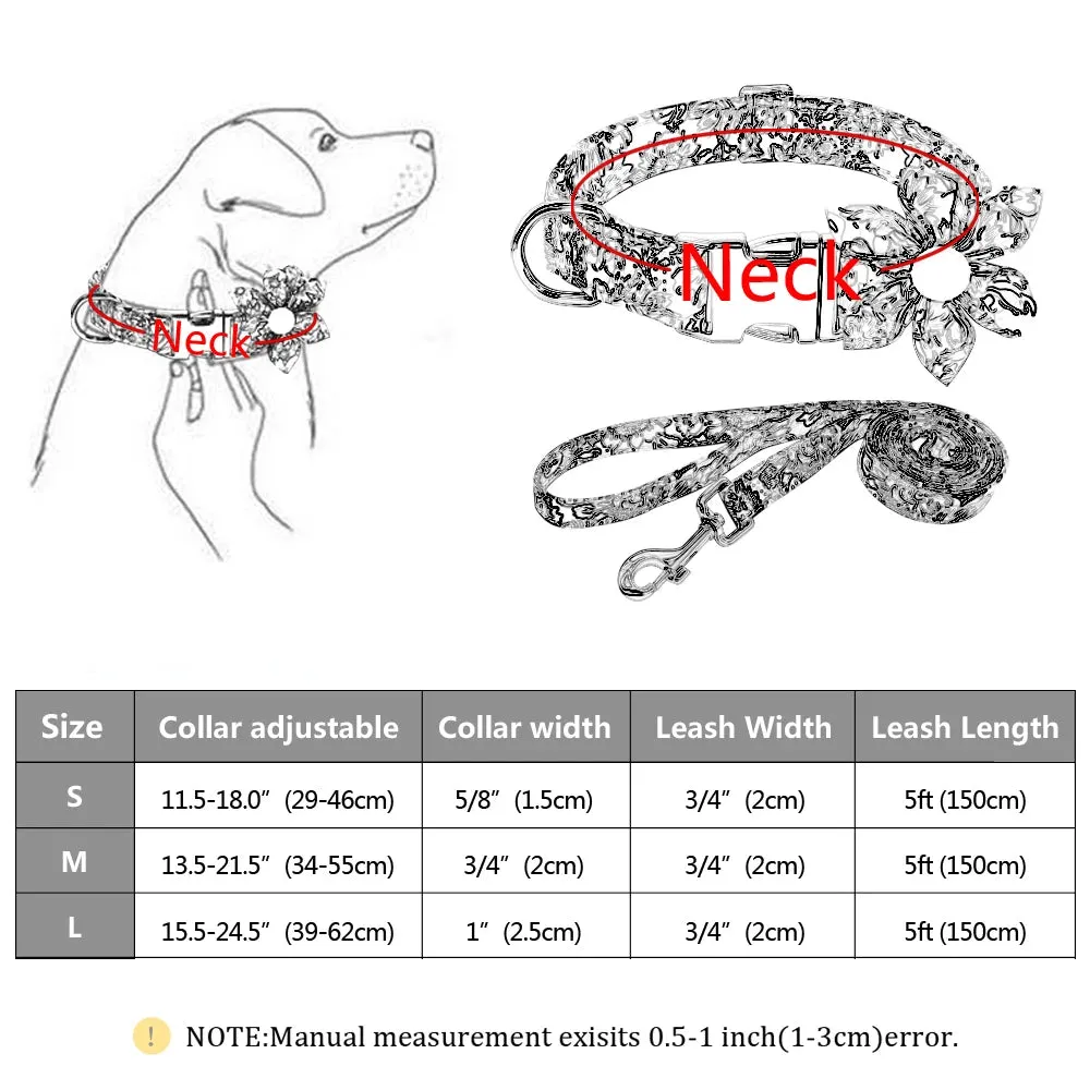 DIVA Pet - "Bella" Nylon Print Pet Collar And Leash