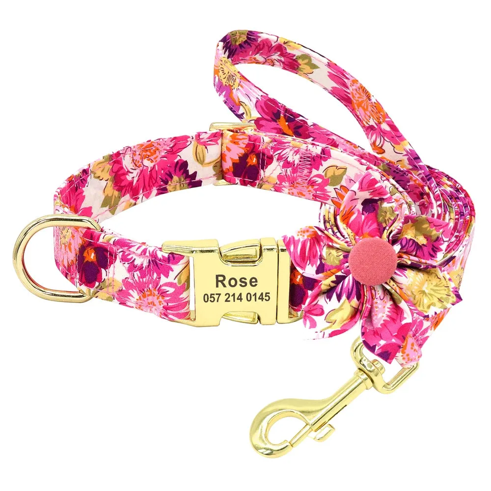 DIVA Pet - "Bella" Nylon Print Pet Collar And Leash