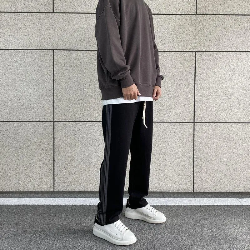 Drawstring Side Stripe Sweatpants