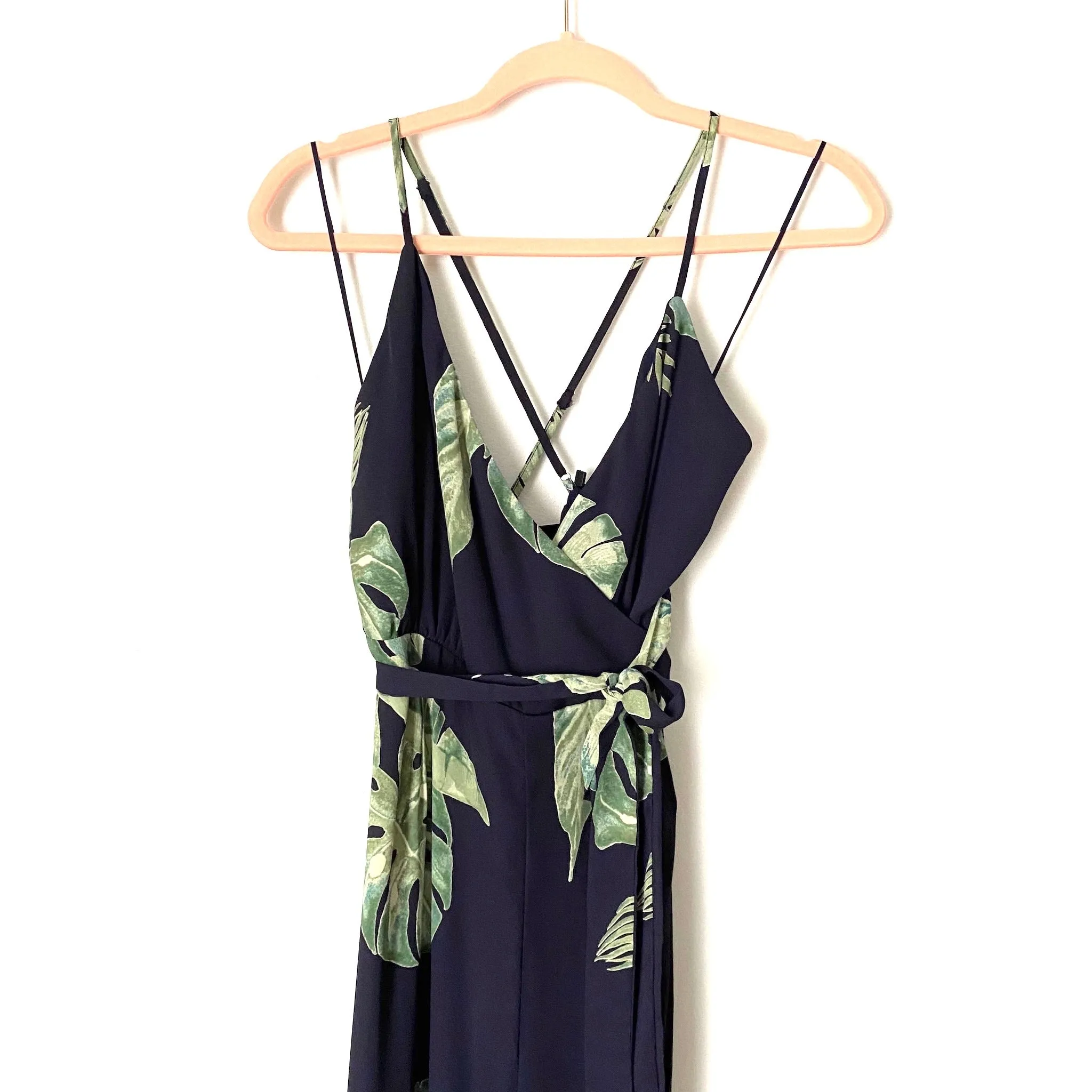 Dress Forum Navy Palm Print Palazzo Jumpsuit NWT- Size M (sold out online)