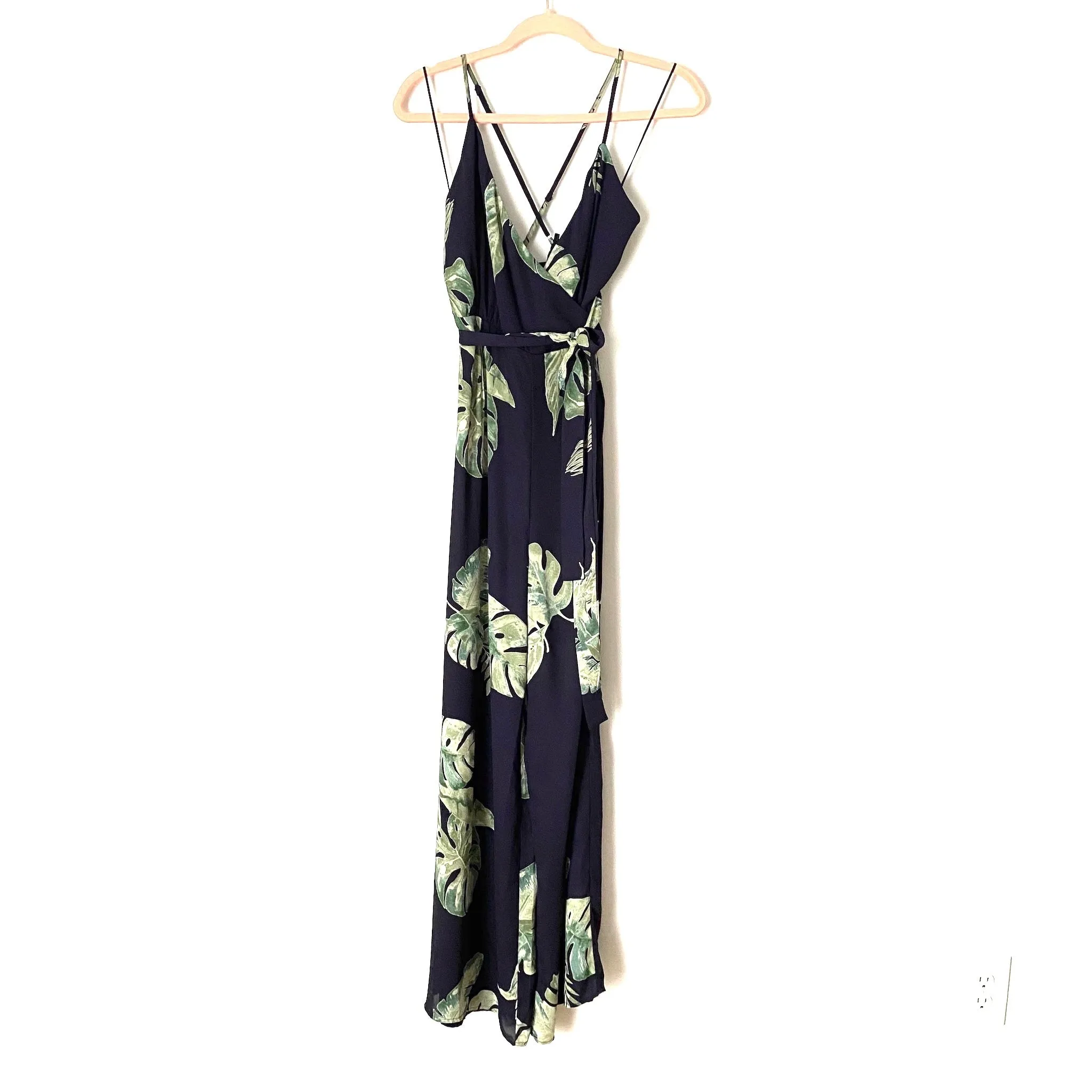 Dress Forum Navy Palm Print Palazzo Jumpsuit NWT- Size M (sold out online)