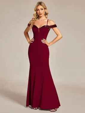 Elegant Fishtail Bodycon Evening Dress with Spaghetti Straps