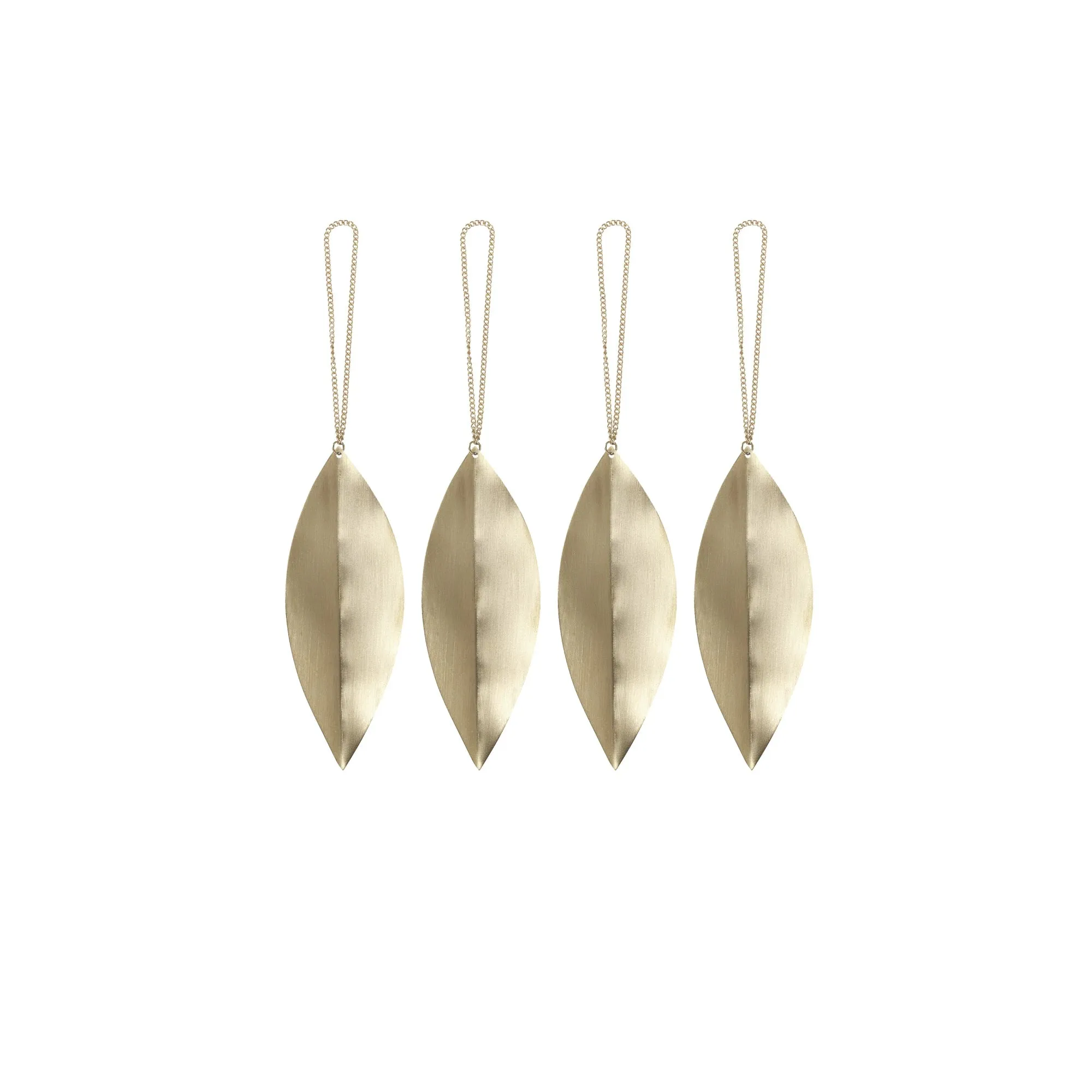 ferm Living Set of 4 Leaf Brass Ornaments