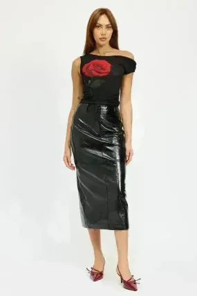 Fitted Pencil Skirt with Slit