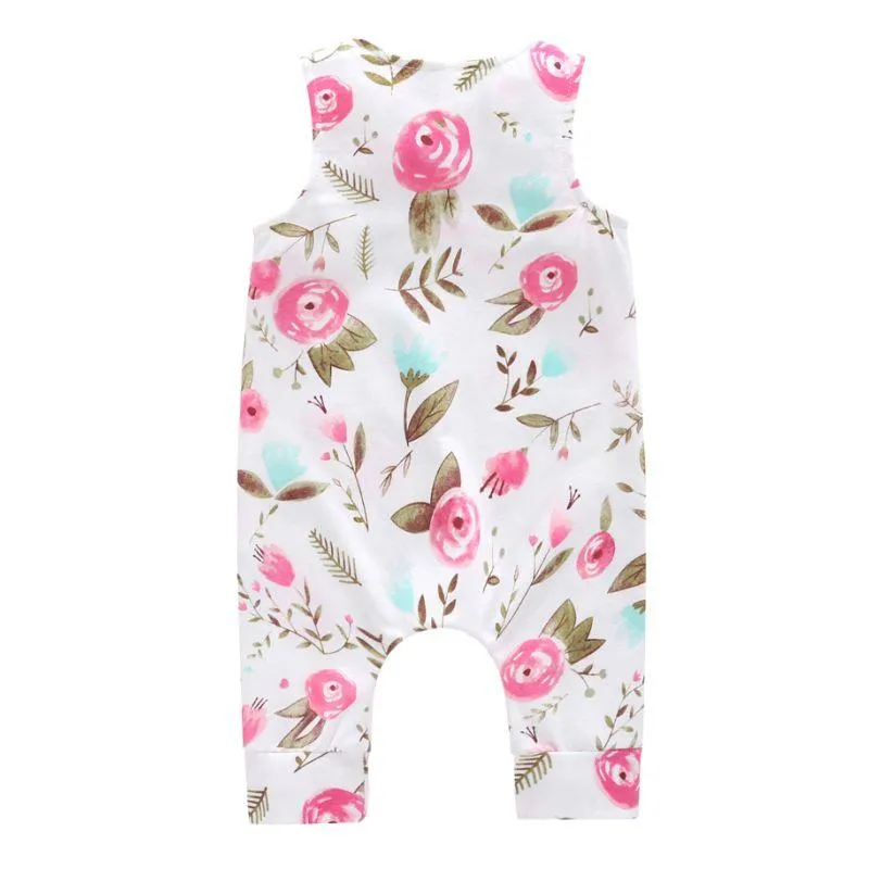 Flower Sleeveless Baby Girl Summer  Jumpsuit