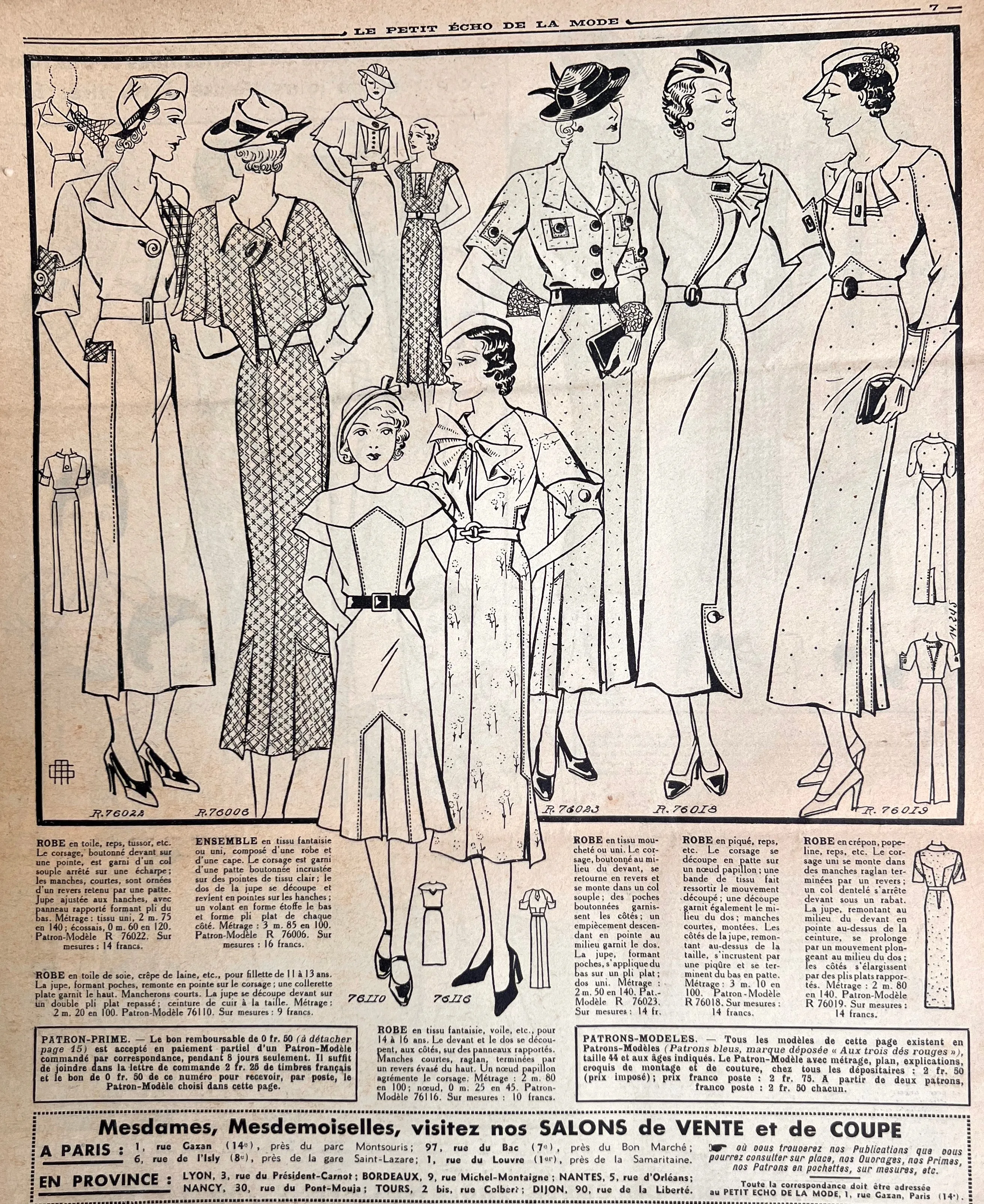 French Spring Fashion in April 1935 Fashion Paper Le Petit Echo de la Mode