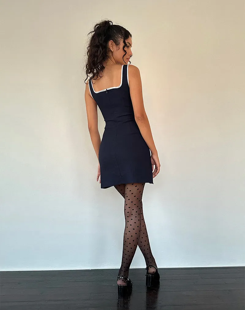 Gabija Tailored Mini Dress in Navy