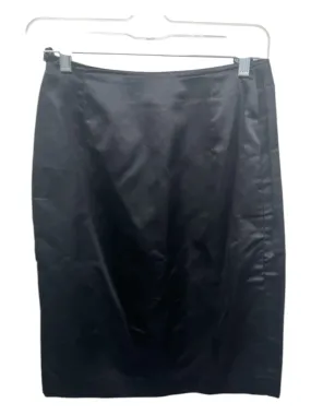 Gianni Versace Size 38 Black Silk Pencil Darts Midi Skirt