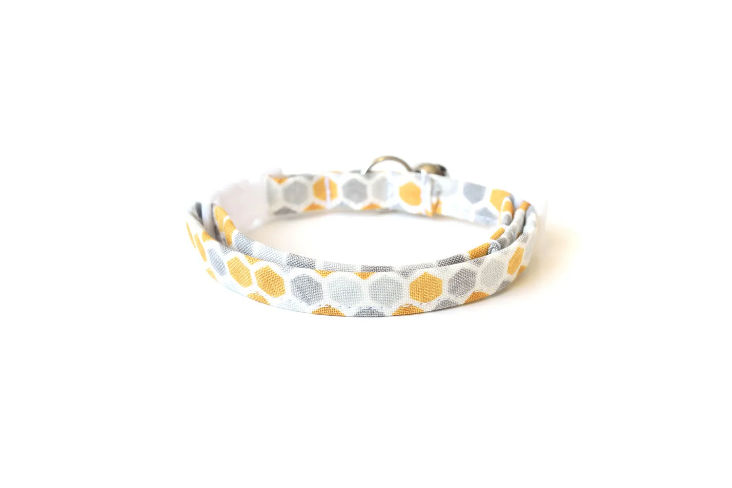 Gray & Golden Yellow Honeycomb Cat Collar