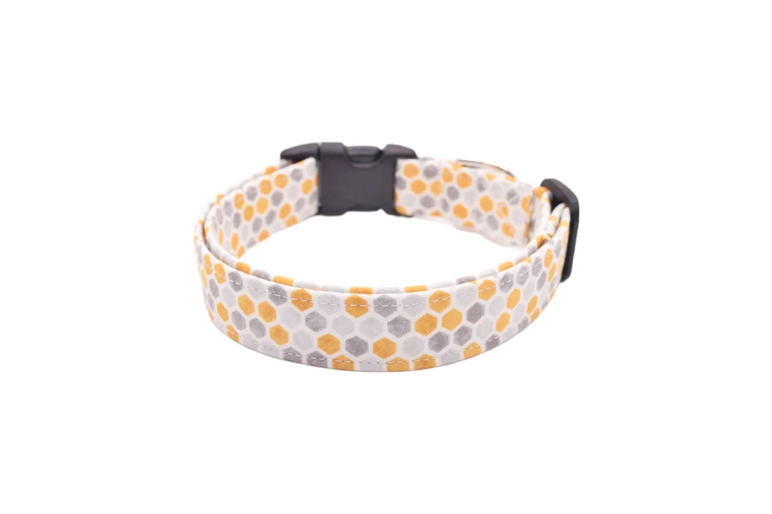 Gray & Golden Yellow Honeycomb Dog Collar