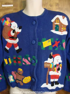 Great BACK and FRONT 80s Ugly Christmas Jumper