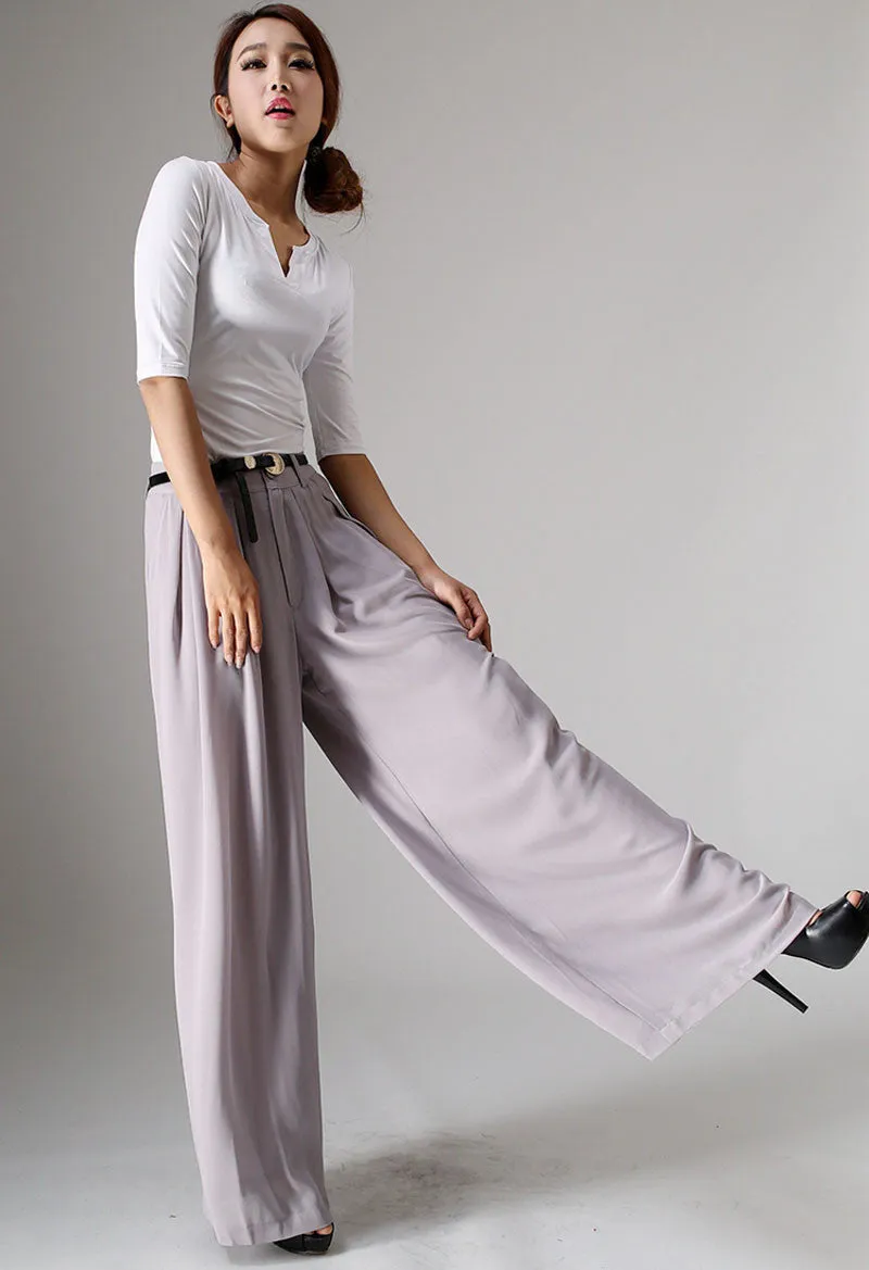 Grey maxi chiffon pants (977)