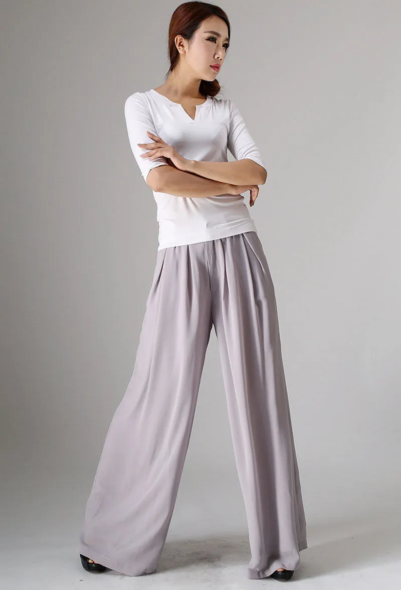 Grey maxi chiffon pants (977)