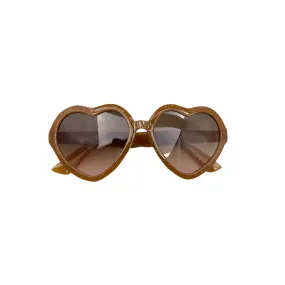 Heart Sunglass, Glitter Brown