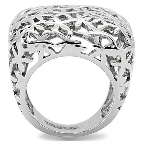 High polished (no plating) Stainless Steel Ring with No Stone for Women Style TK133