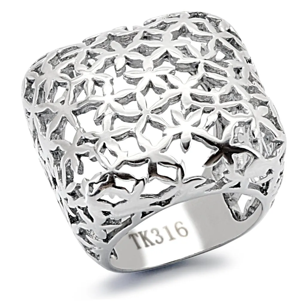 High polished (no plating) Stainless Steel Ring with No Stone for Women Style TK133