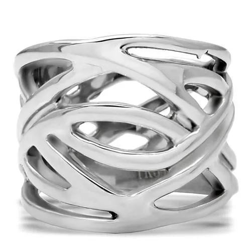 High polished (no plating) Stainless Steel Ring with No Stone for Women Style TK144