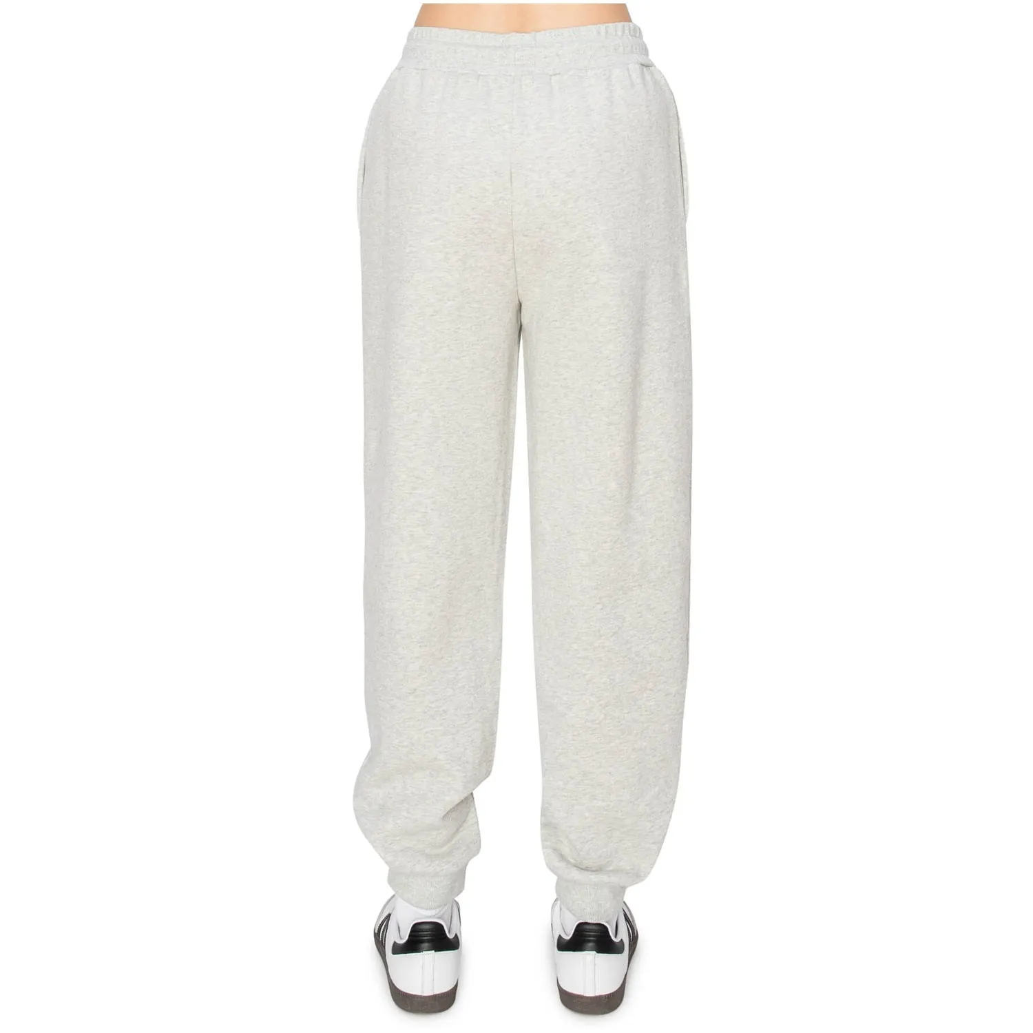 High Waisted Jogger Sweatpants With Los Angeles Embroidery - Heather Grey