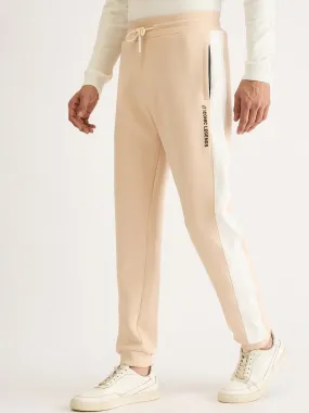 Iconic Men Beige Color-Blocked Regular Fit Sweatpant