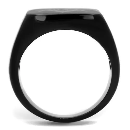 IP Black(Ion Plating) Stainless Steel Ring with No Stone for Women Style TK2227