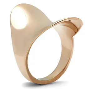 IP Rose Gold(Ion Plating) Brass Ring with No Stone for Women Style GL207