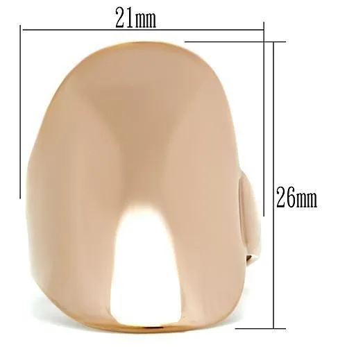 IP Rose Gold(Ion Plating) Brass Ring with No Stone for Women Style GL207