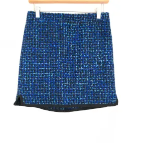 J Crew Blue Tweed Skirt- Size S