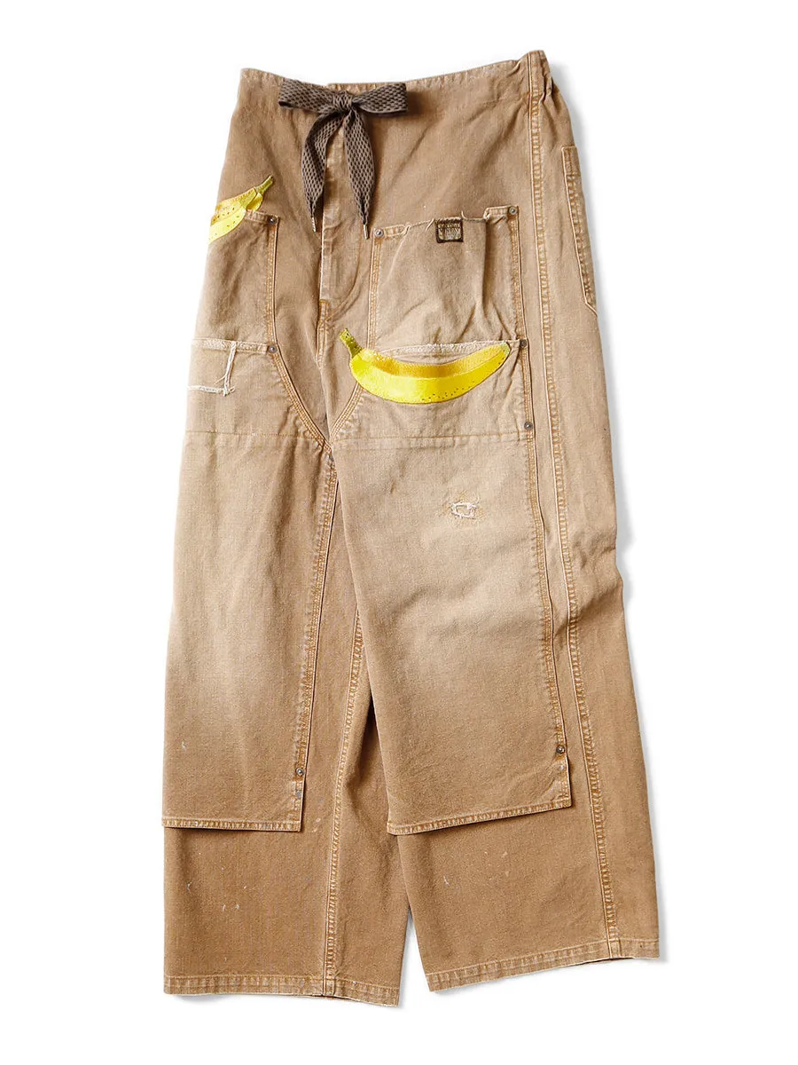 Kapital Canvas W-Knee EASY Baggy Pants (BANANA Patch Remake) - GLD