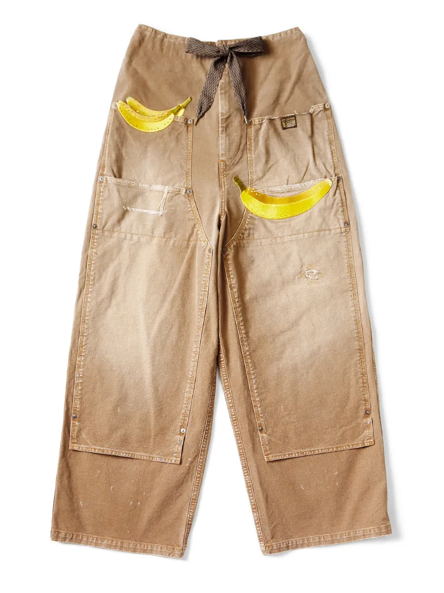 Kapital Canvas W-Knee EASY Baggy Pants (BANANA Patch Remake) - GLD