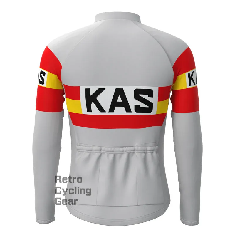 KAS Grey Fleece Retro Long Sleeves Jerseys