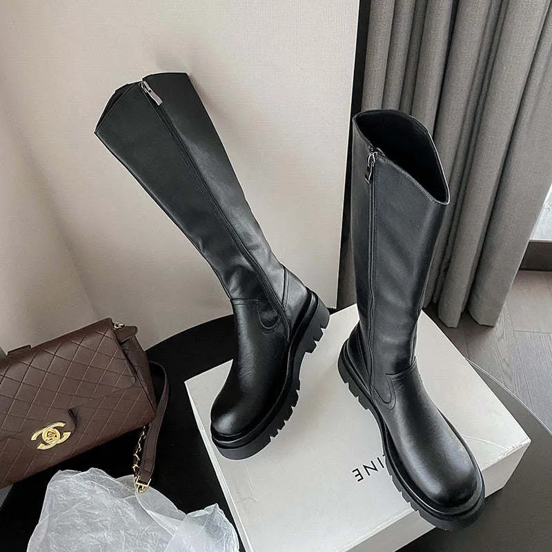 Knee-High Boots Genuine Leather