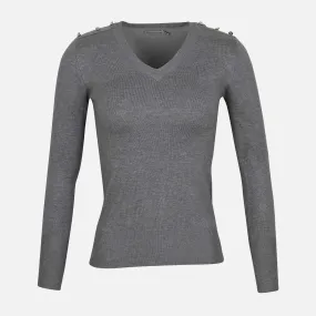 LADIES BASIC SWEATER V NECK