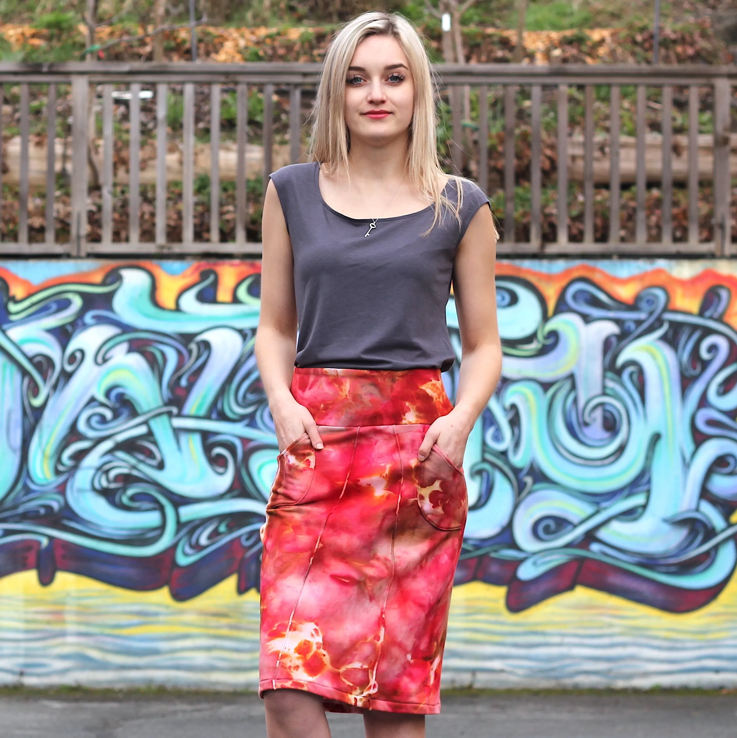 Lana Bamboo Pencil Skirt - Handdyed