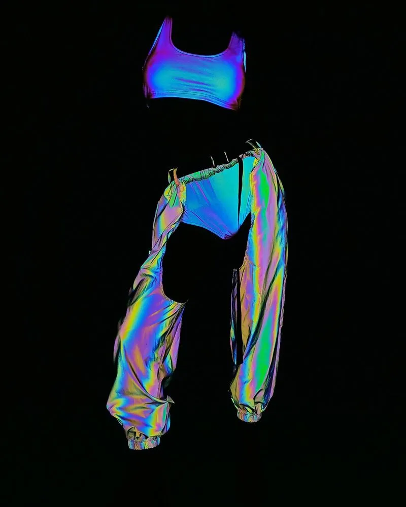 Laser Rave Reflective Open-Crotch Pants