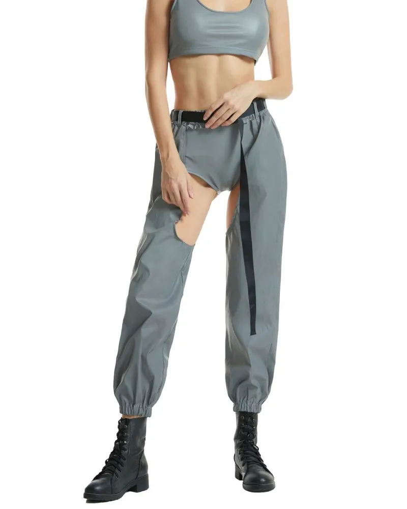 Laser Rave Reflective Open-Crotch Pants