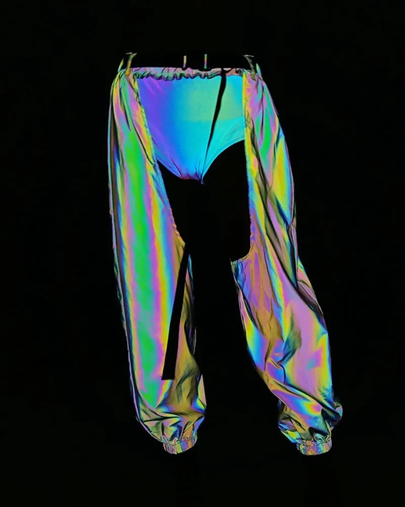 Laser Rave Reflective Open-Crotch Pants