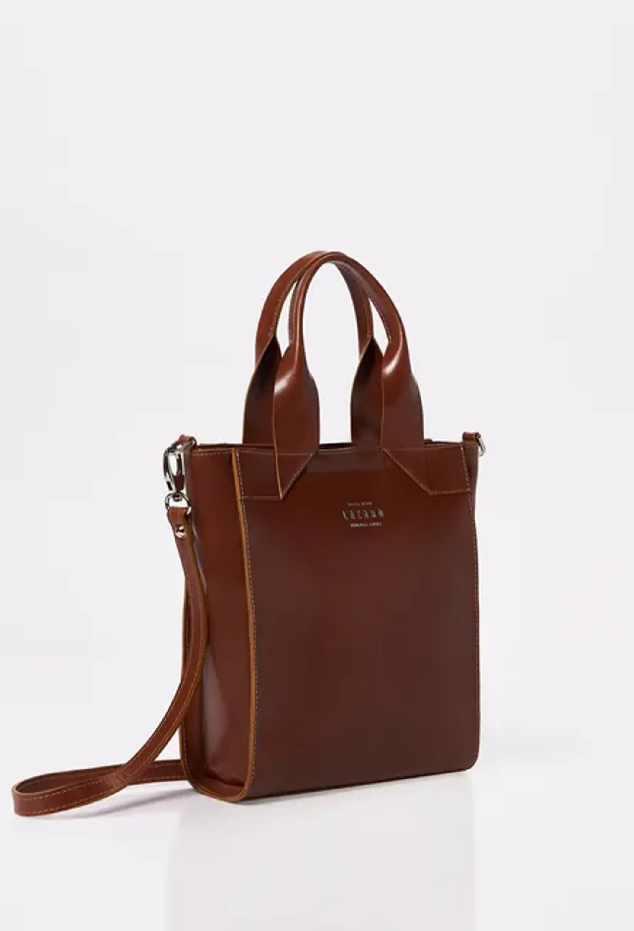 Leather Mini Tote Bag 'Lambro'