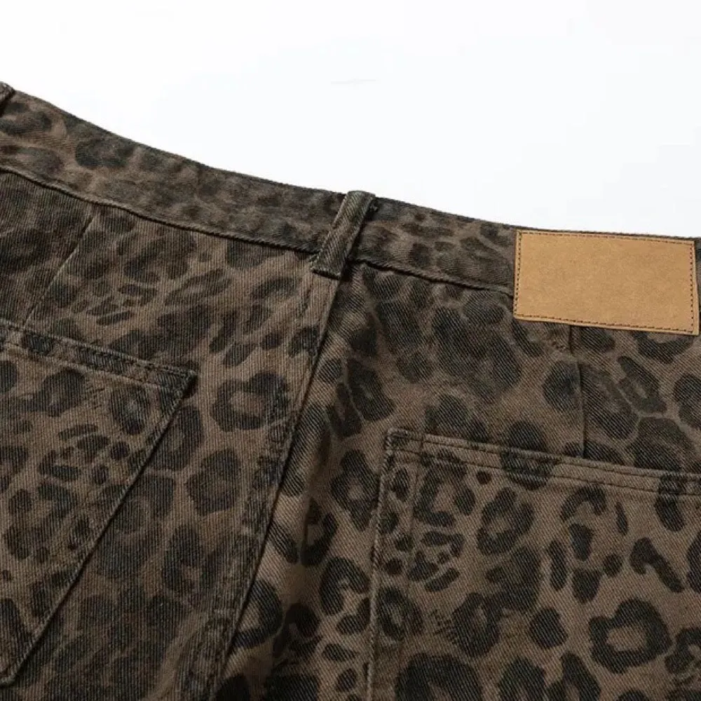 Leopard Print Jean Pants