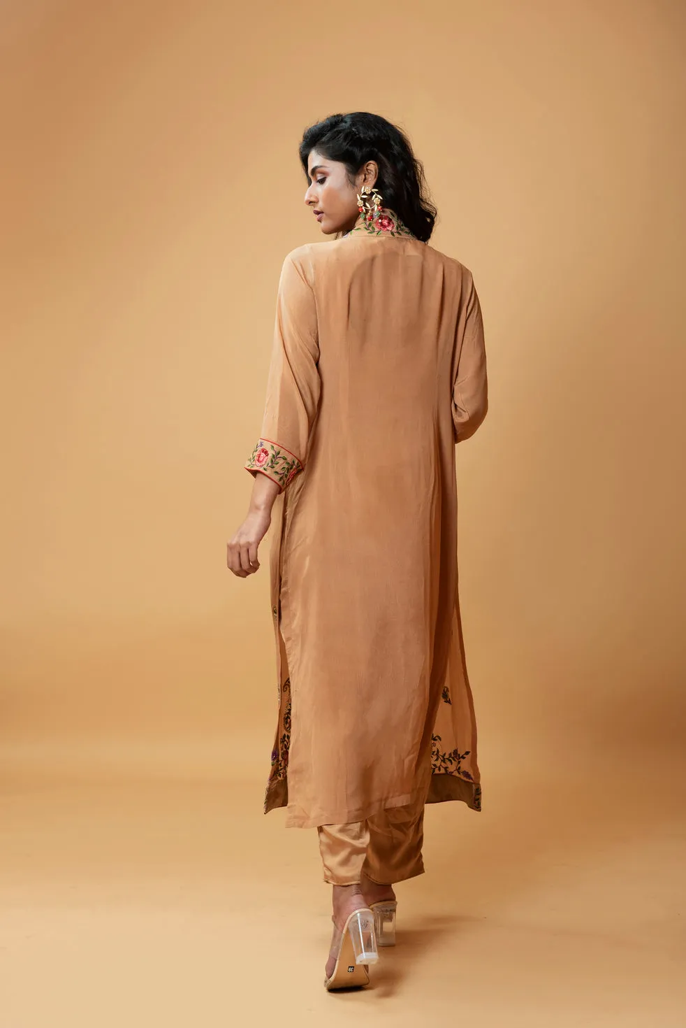 LIGHT BRONZE COLOURED JUMPSUIT AND JACKET SET