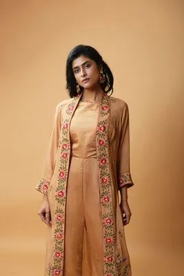 LIGHT BRONZE COLOURED JUMPSUIT AND JACKET SET