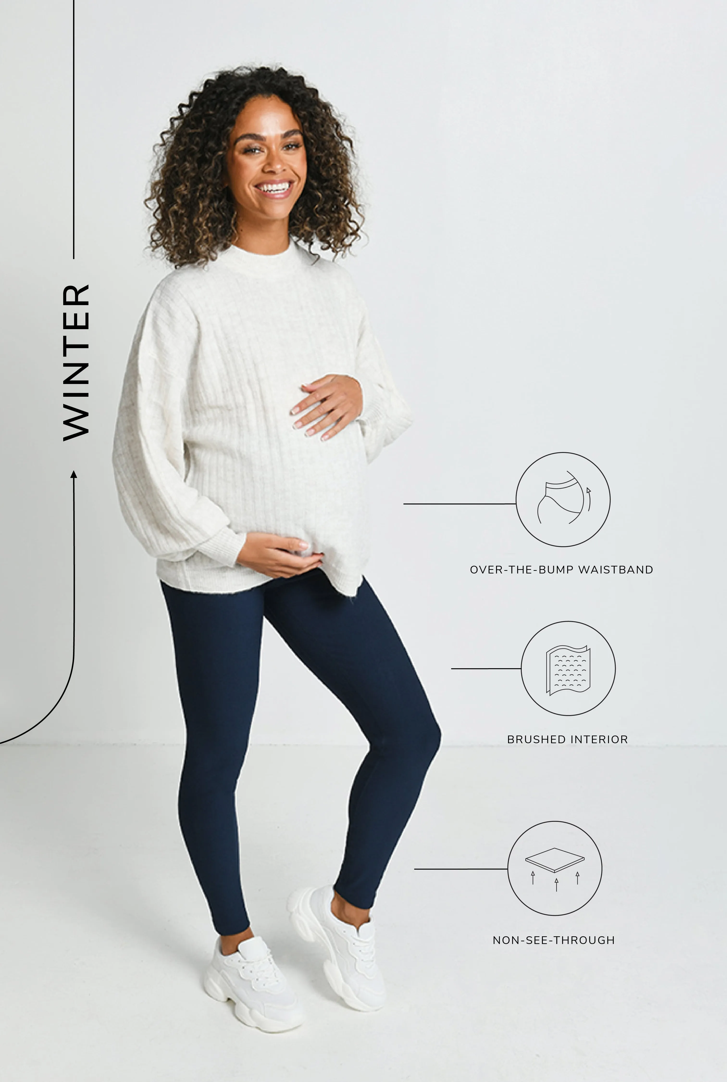 Maternity Winter Everyday Leggings - Navy