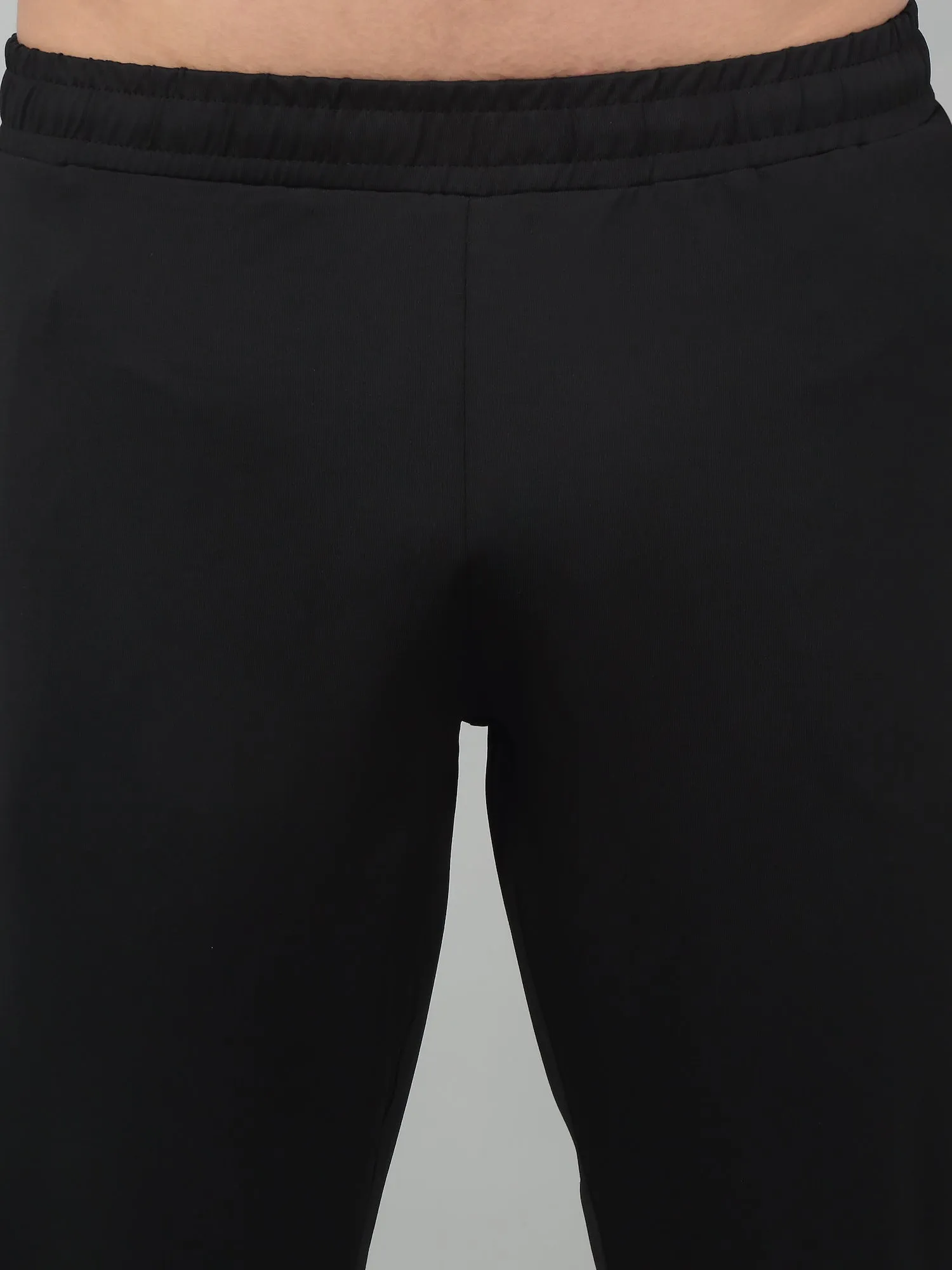 Men's Black Solid Stretchable Active Wear Track Pant