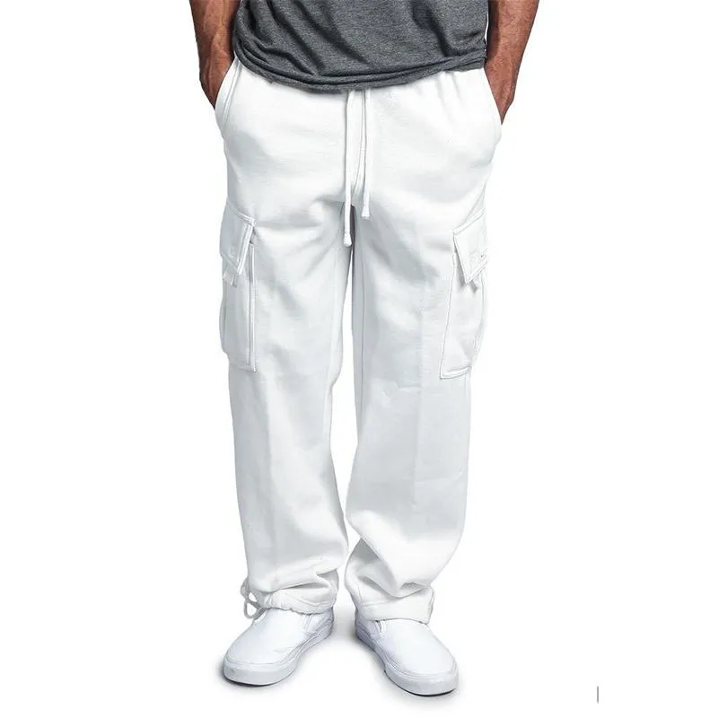 Men's Drawstring Solid Color Trousers 38427740YM