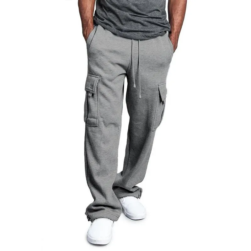 Men's Drawstring Solid Color Trousers 38427740YM