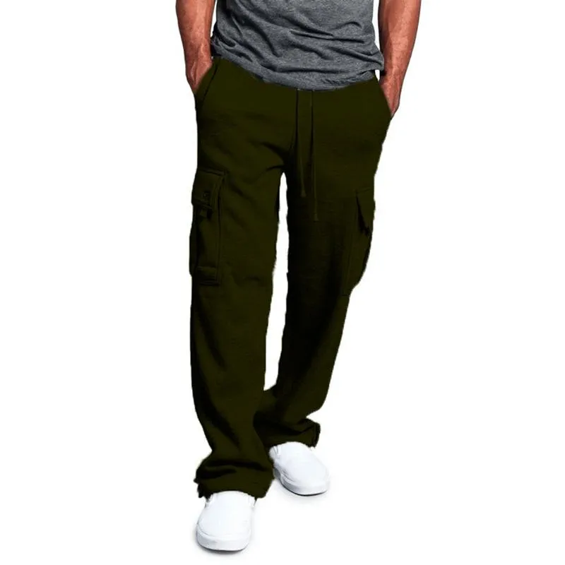 Men's Drawstring Solid Color Trousers 38427740YM