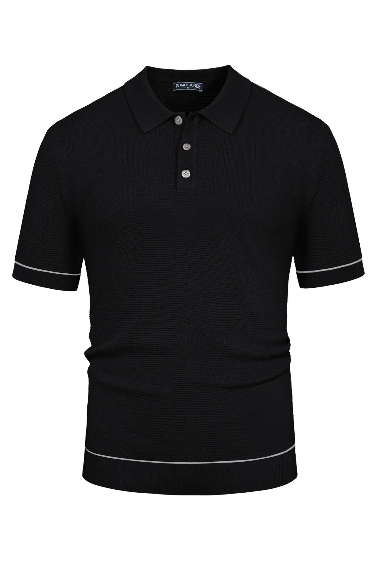 Mens Knitted Polo Shirts Short Sleeve Textured Pullover Golf Polo Casual T Shirts