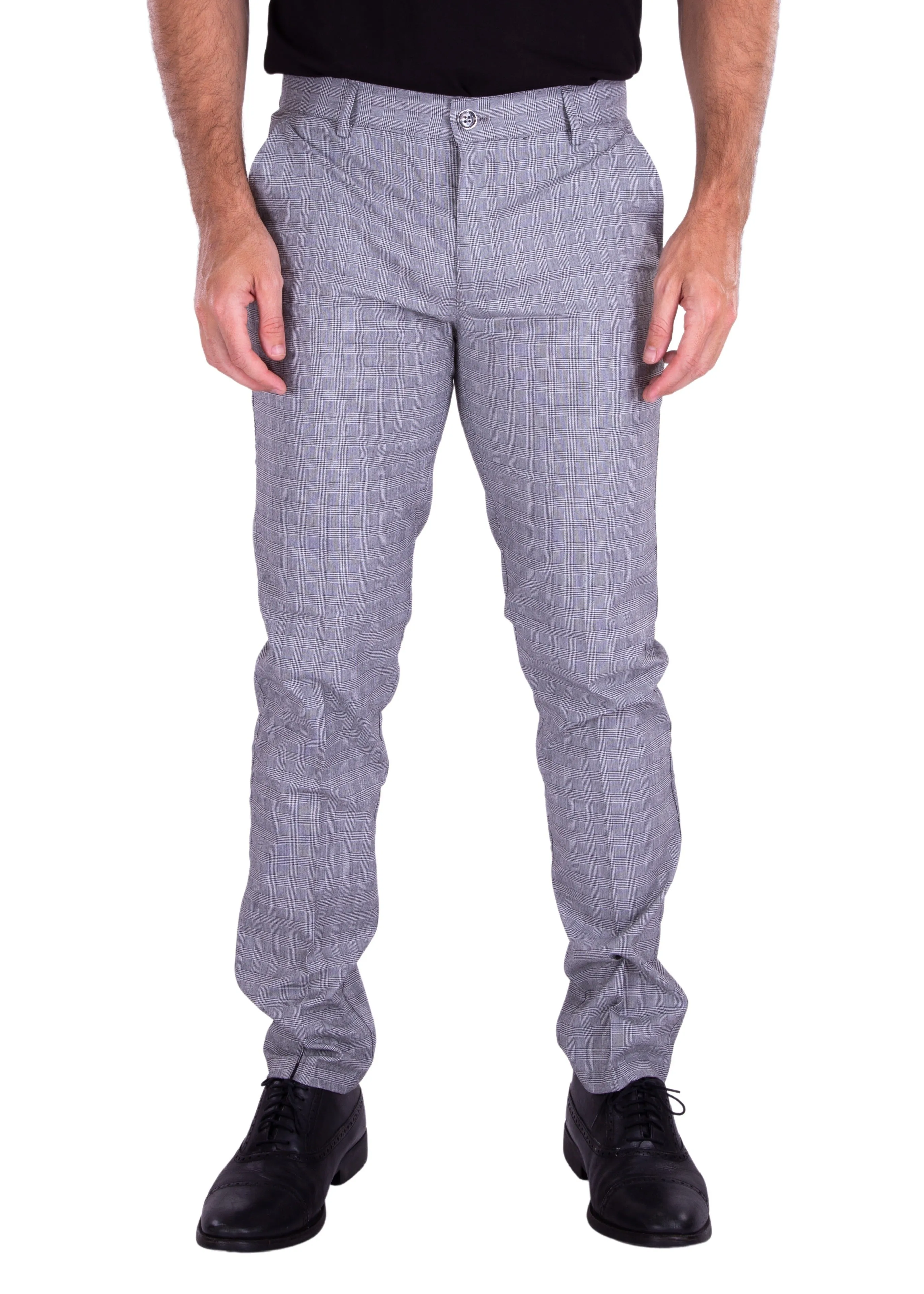 Mens Plaid Gray Pants