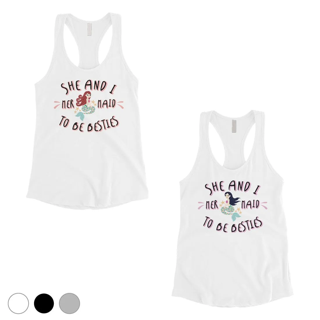 Mermaid To Be Besties Best Friend Matching Tank Tops For Womens