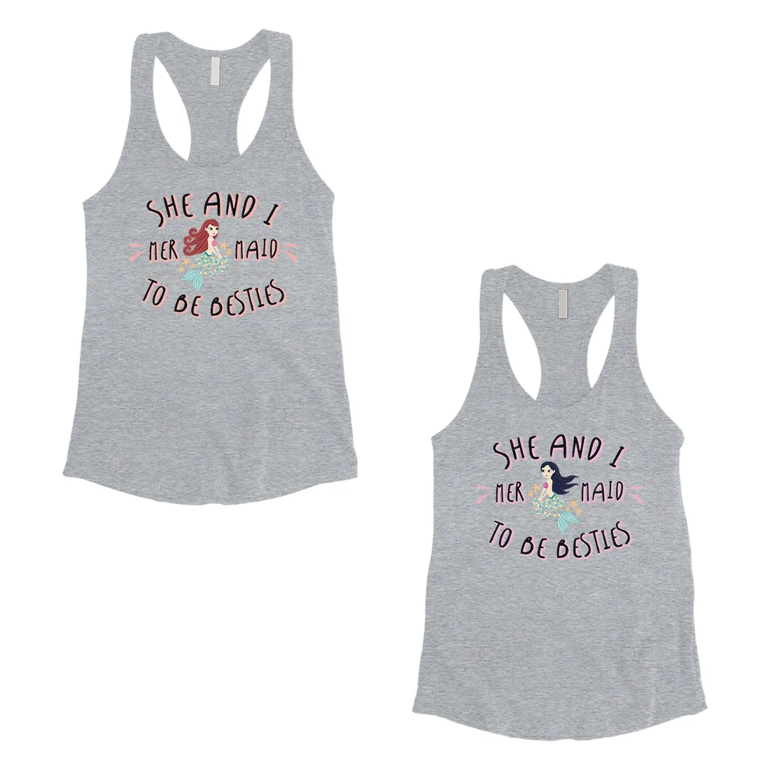 Mermaid To Be Besties Best Friend Matching Tank Tops For Womens